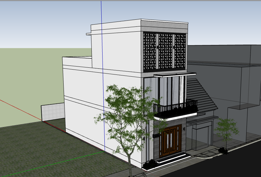 nhà phố 3 tầng,File su nhà phố 3 tầng,Su nhà phố 3 tầng,Model nhà phố 3 tầng